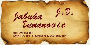 Jabuka Dumanović vizit kartica